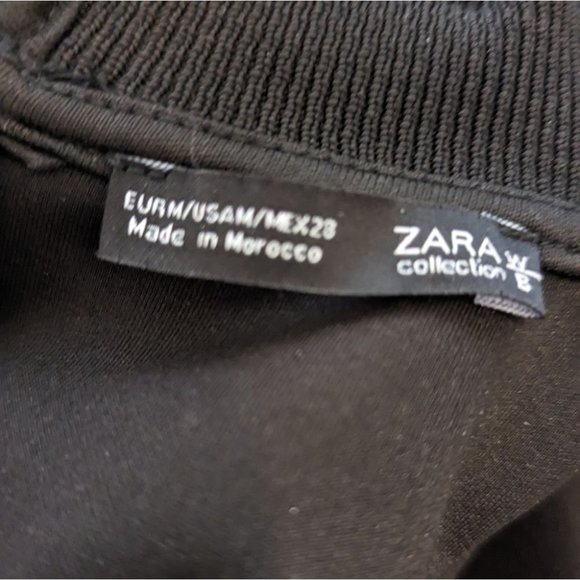 Zara Ruffle Mock Neck Dress Black M Goth - Picture 4 of 6